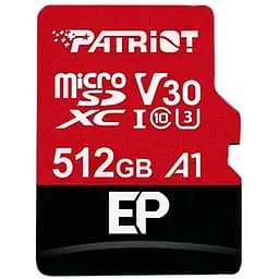 Карта пам'яті Patriot 512GB microSD class 10 UHS-I U3 (PEF512GEP31MCX)