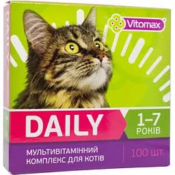 Мультивитаминный комплекс Vitomax Daily для кошек 1-7 лет 100 таблеток
