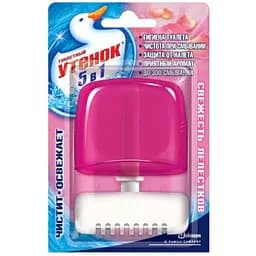 Подвесной блок для унитаза Туалетный Утенок 5в1 Свежесть лепестков, 55 мл