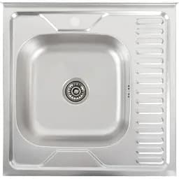 Кухонна мийка Рlatinum Декор 6060 L з нержавіючої сталі 0.7 мм квадратна 60x60 см (SP000000389)