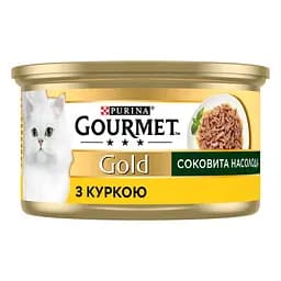 Вологий корм для дорослих котів Purina Gourmet Gold Соковита насолода з куркою 85 г - мініатюра 2