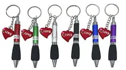 Брелок силіконовий з ручкою кульковою Серце (В асортименті)