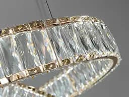 Люстра стельова LED Diasha 536/800G, 180W, золото, кришталева, для коридору, вітальні, кухні, офісу - мініатюра 6