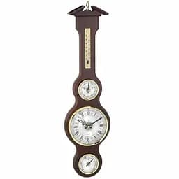 Метеостанция из красного дерева с часами TFA 45300404