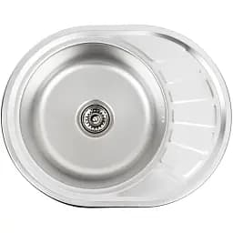 Кухонна мийка Рlatinum Декор 5745 з нержавіючої сталі 0.4 мм овальна 57x45 см (000009228)