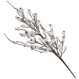 Ветка для декора 60 см Искусственные материалы для декора и флористики с глитером Белый