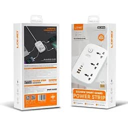 Подовжувач мережевий LDNIO SC3416 2USB/2Type-C, 3Sockets. QC/PD, 65W/5A, 2m EU Plug - мініатюра 2
