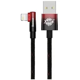 Дата кабель USB 2.0 AM to Lightning 1.0m 2.4A 90° corner black/red Baseus (CAVP000020)
