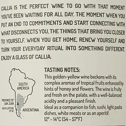 Вино Callia Chardonnay Torrontes біле сухе 13% 0.75 л (90299) - мініатюра 3