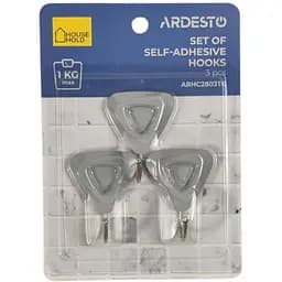 Набір гачків Ardesto Трикутничок на липучці пластик 3 шт. сірий (ARHC2803TG)