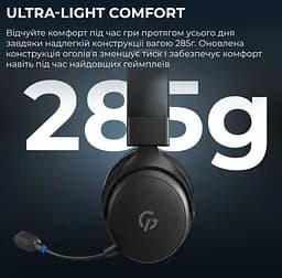 Игровые наушники беспроводные GamePro HSW-191-BL Asgard Skadi Wireless 7.1 Black - мініатюра 10