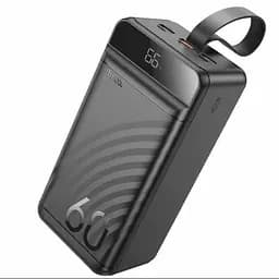 Зовнішній акумулятор Power Bank HOCO Element J123C, 60000 мА·год, швидка зарядка PD 22.5W, 3 USB та 2 Type-C, чорний