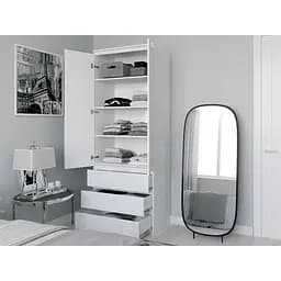 Шкаф с полками для одежды Moreli T-210 2117x800x500 мм Белый (mo-t210-white-white)