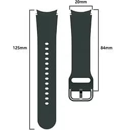 Ремінець для Samsung Galaxy Watch 4 Classic 42mm - темно-зелений ширина кріплення 20мм силікон розмір L Watchbands Color (WB00S4GALAXYCOLOR3CLASSIC442) - мініатюра 3