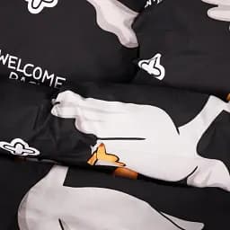 Наволочка MirSon Бязь 17-0692 Welcome Back 40х60 см чорна з принтом (2200010454833)