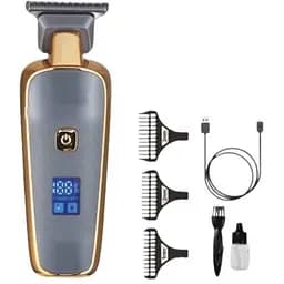 Машинка для стрижки волосся та бороди XPRO 90458 професійна з насадками сіра (40992-DSP-90458)