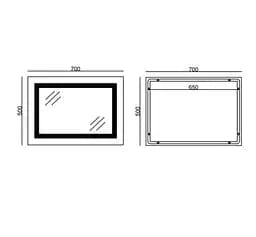 Дзеркало Mixxus STYLE MR13-70x50-REVERSE з LED Touch, Anti-fog, димером, регулюванням яскравості (MI6665) - мініатюра 5