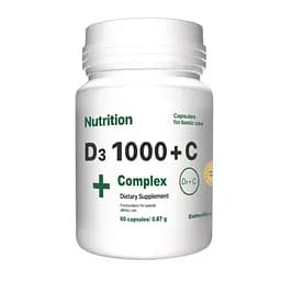 Вітаміни та мінерали EntherMeal D3 1000+С Complex+ 60 капсул