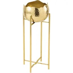  Кашпо підлогове з ніжками ваза свічник J-LINE металева 45 см  золото (35949)