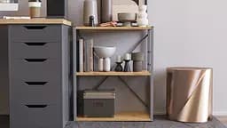 Етажерка 3/60 Ferrum-decor Серії Коннект 73x60x28 сірий ДСП Дуб Артізан 16мм (FRD-104268) - мініатюра 2