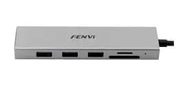 Хаб - док-станция 6-в-1 USB Fenvi F-C601H Type-C 3.1 - 1xUSB 3.0 + 2xUSB 2.0 + HDMI 4K + microSD/SD кабель 12 см алюминиевый