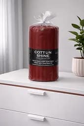 Простирадло на резинці 180х220 см з двома наволочками 50х70 см страйп сатин бордо TC303376229