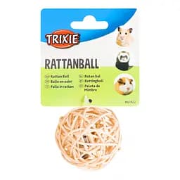 Іграшка для гризунів Trixie Шарик з лози, з двіночком, 6 см - мініатюра 2