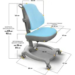 Дитяче крісло ErgoKids GT Y-402 ortopedic blue - мініатюра 2