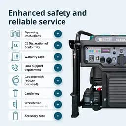 Konner & Sohnen Генератор газобензиновий інверторний KS 6500iEG, LPG 230В, 6.0/6.5кВт, електростартер, 46кг - мініатюра 9