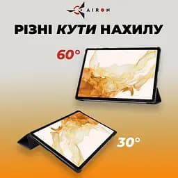 Чехол AIRON Premium для Samsung Galaxy Tab S9 Plus/S9 FE Plus 12.4'' 2023 с защитной пленкой и салфеткой black - мініатюра 2
