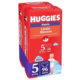 Набір трусиків-підгузків для хлопчиків Huggies Little Movers Pants 5 (12-17 кг), 96 шт. (2 уп. по 48 шт.) - мініатюра 2