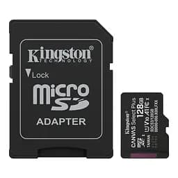 Kingston Карта пам'яті Kingston microSD 128GB C10 UHS-I A1 V10 R150MB/s + SD
