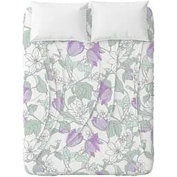 Простыня Home Line Весенний вечер бязь 145х215 см лилово-ментоловая (173858)