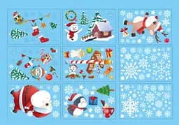 Набір новорічних наклейок на вікно Happy New Year 8 14577 20×30 см 9 аркушів