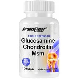 Препарат для суставов и связок IronFlex Triple Strength Glucosamine + Chondroitin + MSM 100 таблеток