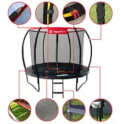 Батут із внутрішньою сіткою inSPORTline Flea PRO 244 см чорний (23878) - мініатюра 2