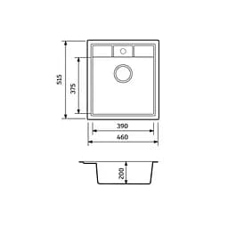 Кухонна мийка Adamant Brick 460x515x200 mokko 000000470, Коричневий - мініатюра 3