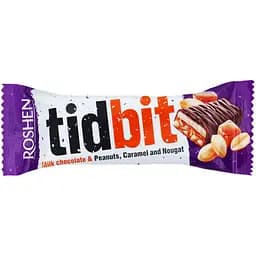 Шоколад молочный Roshen Tidbit с нугой, карамелью и арахисом 50 г (840403)