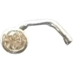 Срібна сережка-пірсинг в ніс Dear. 1023.1С Білий