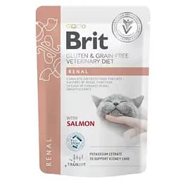 Корм влажный Brit GF VD Renal для кошек с лососем 85 г