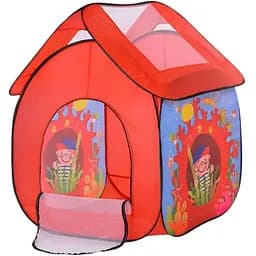 Намет M 3756: Просторий домик для відпочинку на відкритому повітрі, червоного кольору з принтом