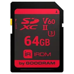 Карта памяти GoodRam Memory card Secure Digital 64Gb IRDM SDXC V60 UHS-II U3 Retail (IR-S6B0-0640R11)