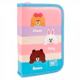 Пенал твердий YES одинарний із двома клапанами HP-04 Line Friends (5056574428387)