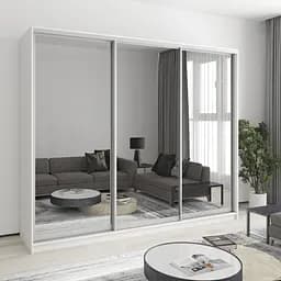 Шкаф-купе трехдверный MebelStar Комбо AL 3 Зеркала 250x45x210 см Аляска белый (MBS-3245)