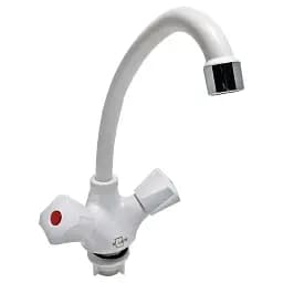 Смеситель для кухни Solone LAP4-B030 двухвентильный пластик Белый 30412