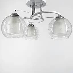 Потолочная люстра в белом корпусе с двойным плафоном Line.F Количество ламп 3