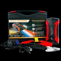 Пускозарядний пристрій бустер Jump Starter QY33 99800mAh 4 USB Чорно-червоний - мініатюра 2