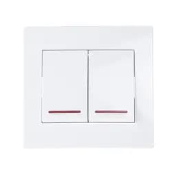 Выключатель Brille с подсветкой двойной VB-2V2L wh