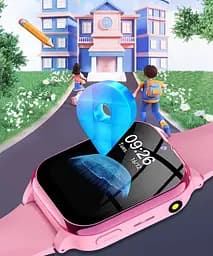 Дитячий розумний смарт-годинник Lemfo Y89 з ліхтариком, GPS, 4G SIM-картою, відеодзвінком, прослуховуванням та камерою для дітей Рожевий - мініатюра 4