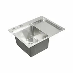 Кухонна мийка Platinum Handmade 580x480x220 L нержавійка (товщина 3.0/1.5 мм корзина та дозатор в комплекті) - мініатюра 3